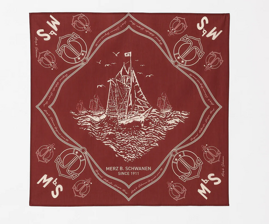 Merz B. Schwanen -  Logo Lightweight Cotton Poplin Bandana - Chestnut