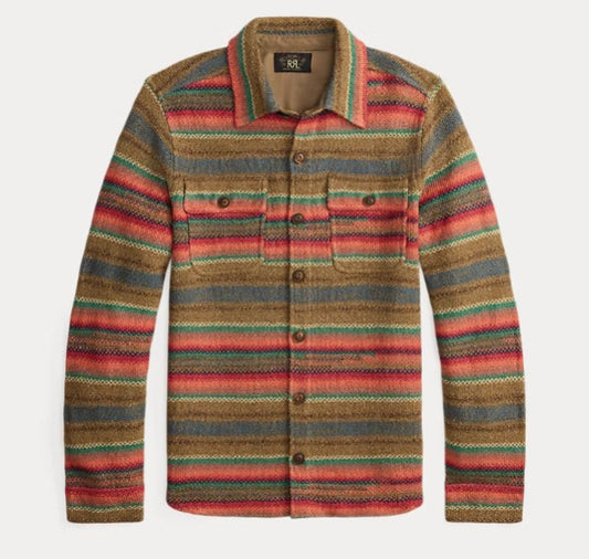 RRL - Striped Linen-Silk Workshirt Sweater