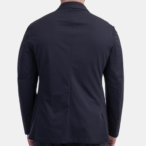 Model wearing TMB - Performance Travel Sportcoat G1J1 in Navy - back.