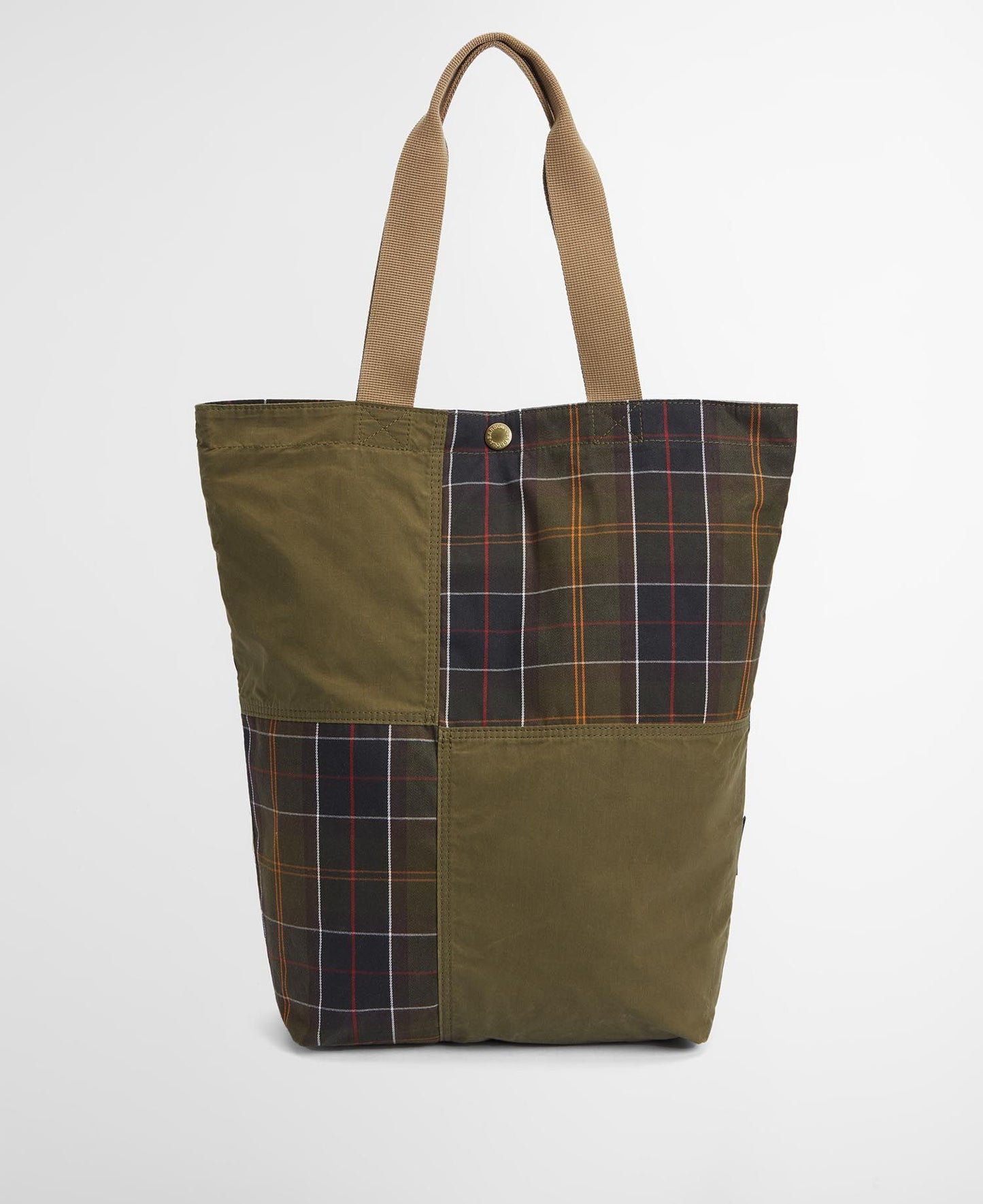 Barbour Transport Patchwork Tote Bag in Dusky Green.