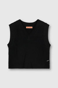 Rino & Pelle - Unna V-Neck Sweater Vest in Black.