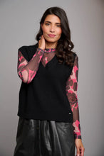 Load image into Gallery viewer, Model wearing Rino &amp; Pelle - Unna V-Neck Sweater Vest in Black.
