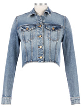 Load image into Gallery viewer, Kut from the Kloth - Viv Crop Denim Jacket in Dingm.
