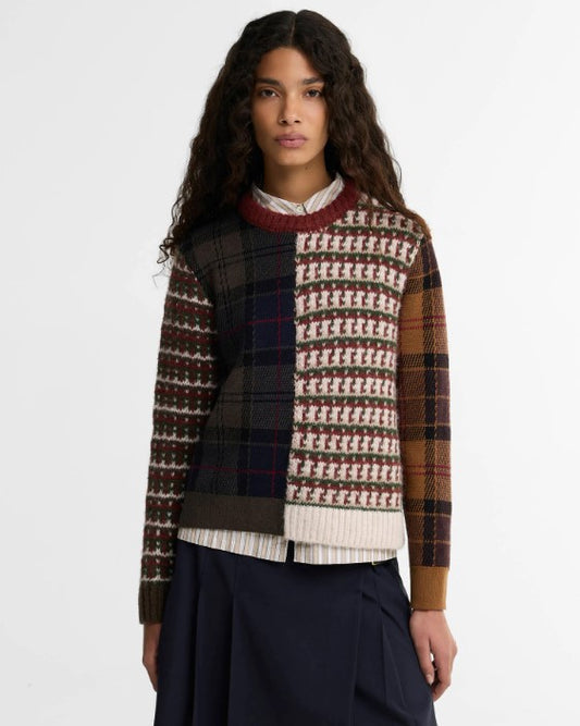 Barbour- Ashfort Patchwork Crew Neck Jumper