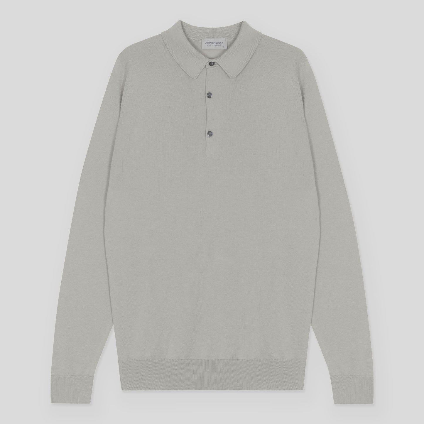 John Smedley - Bradwell L/S Cotton Polo Shirt in parchment.
