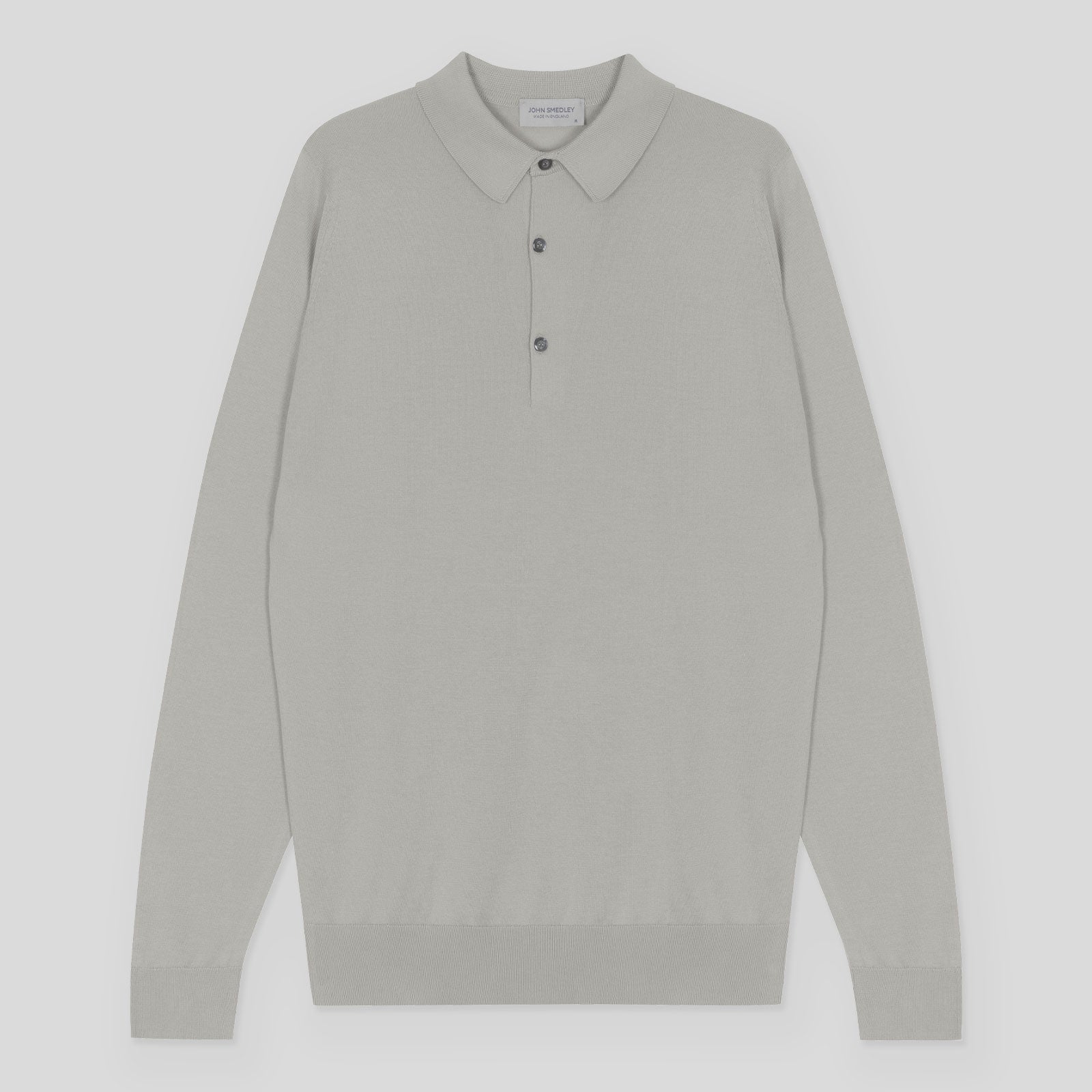 John Smedley - Bradwell L/S Cotton Polo Shirt in parchment.
