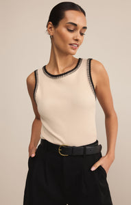 Model wearing ZSupply Social Tank in Crystal.