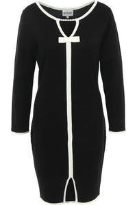 Leo & Ugo - Knit Pearl & Bow Dress in black/white.