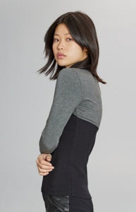 Model wearing Alp N Rock - Marta Mock Neck Shirt in Black.