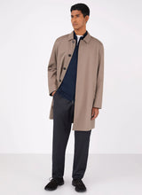Load image into Gallery viewer, Model wearing Sunspel - Merino Wool Zip Cardigan in Light Navy.
