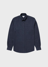 Load image into Gallery viewer, Sunspel - Button Down Flannel Shirt in Navy Melange.
