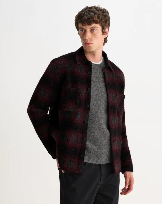 Wax London - Whiting Elm Wool Blend Check Overshirt