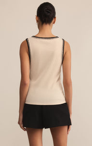 Model wearing ZSupply Social Tank in Crystal - back.