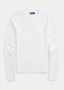 Polo Ralph Lauren - L/S Ribbed Cotton Tee in White.