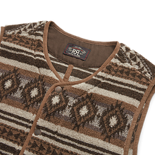 Load image into Gallery viewer, RRL - Poly/Wool Fleece Knit Buck Vest in Brown Multi.
