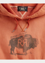 Load image into Gallery viewer, RRL - Logo Fleece Hoodie in Vintage Orange.
