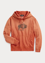 Load image into Gallery viewer, RRL - Logo Fleece Hoodie in Vintage Orange.
