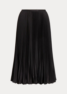 Polo Ralph Lauren - Pleated Georgette Skirt in Black.