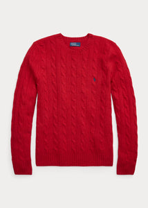 Polo Ralph Lauren - Cable-Knit Wool Cashmere Julianna Sweater in New Red.