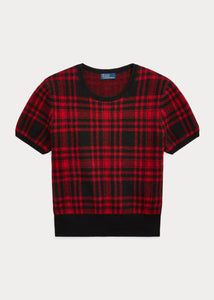 Polo Ralph Lauren - Plaid Wool Short Sleeve Sweater in Red/Black Plaid.