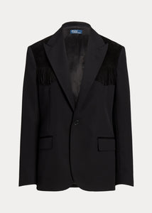 Polo Ralph Lauren - Fringe-Trim Wool Twill Blazer in Black.
