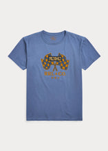 Load image into Gallery viewer, RRL - Jersey Graphic T-shirt in blue.
