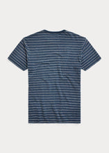 Load image into Gallery viewer, RRL - Indigo Striped Jersey T-Shirt in Blue/Multi - back.
