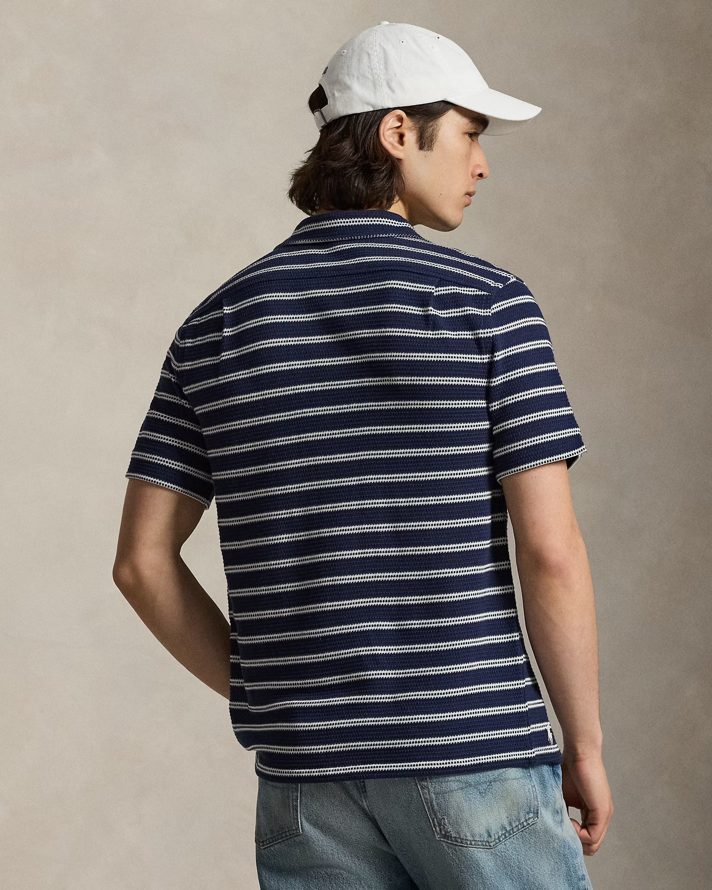 Polo Ralph Lauren - Striped Pointelle-Ribbed Camp Shirt