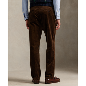 Model wearing POLO Ralph Lauren - 8 Wale Corduroy Chester Trouser in Chestnut - back.