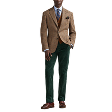 Load image into Gallery viewer, Model wearing POLO Ralph Lauren - Single Breasted Large Glenplaid Polo Yale Sportcoat in Tan/Multi.
