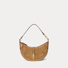 Load image into Gallery viewer, Polo Ralph Lauren - Suede/Leather Whip Stitch Shoulder Bag in Caramel/Tan.
