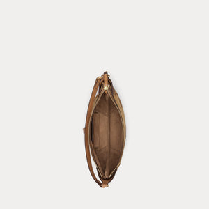 Polo Ralph Lauren - Suede/Leather Whip Stitch Shoulder Bag in Caramel/Tan.