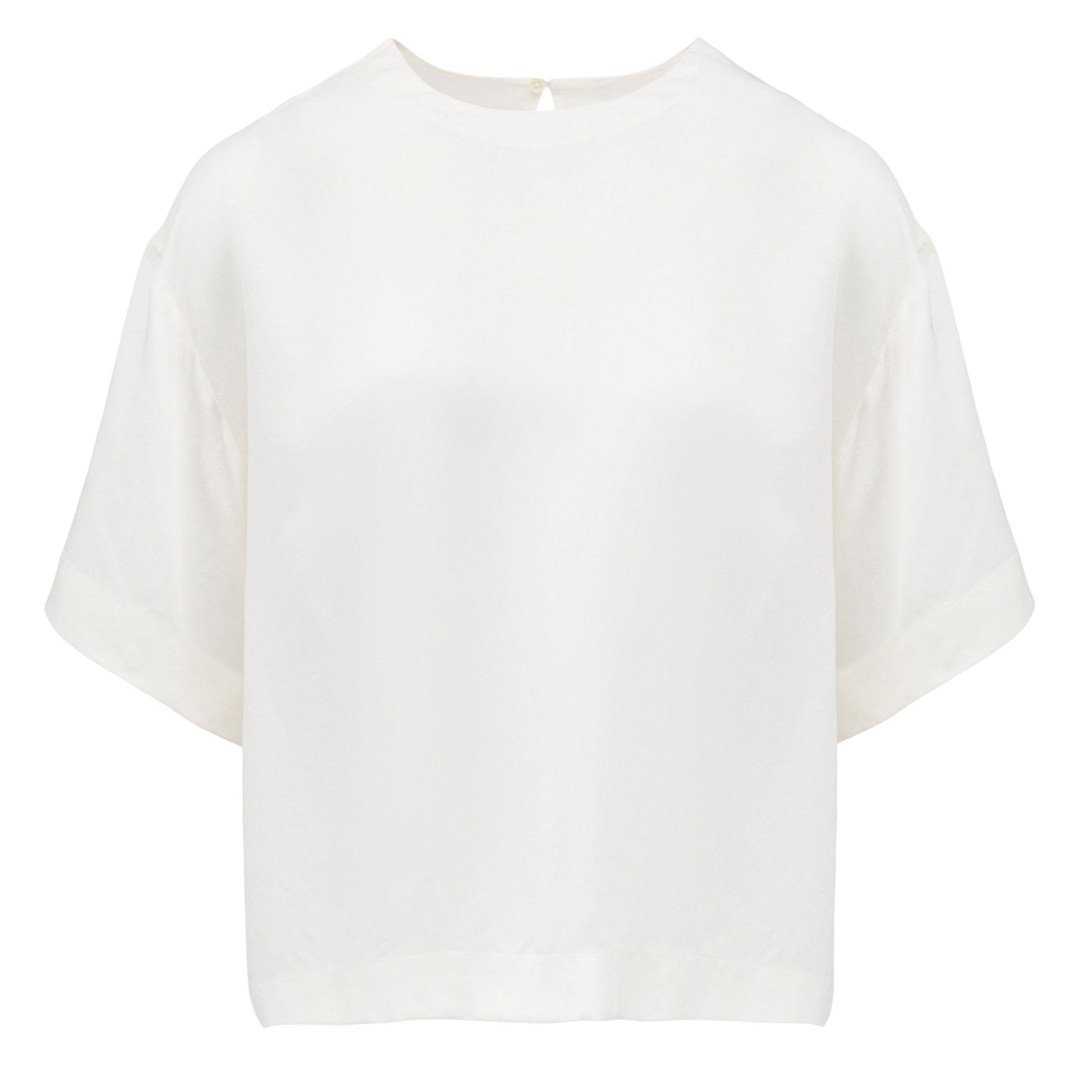 Polo Ralph Lauren - Satin SS Crew Neck Blouse in Trophy Cream.