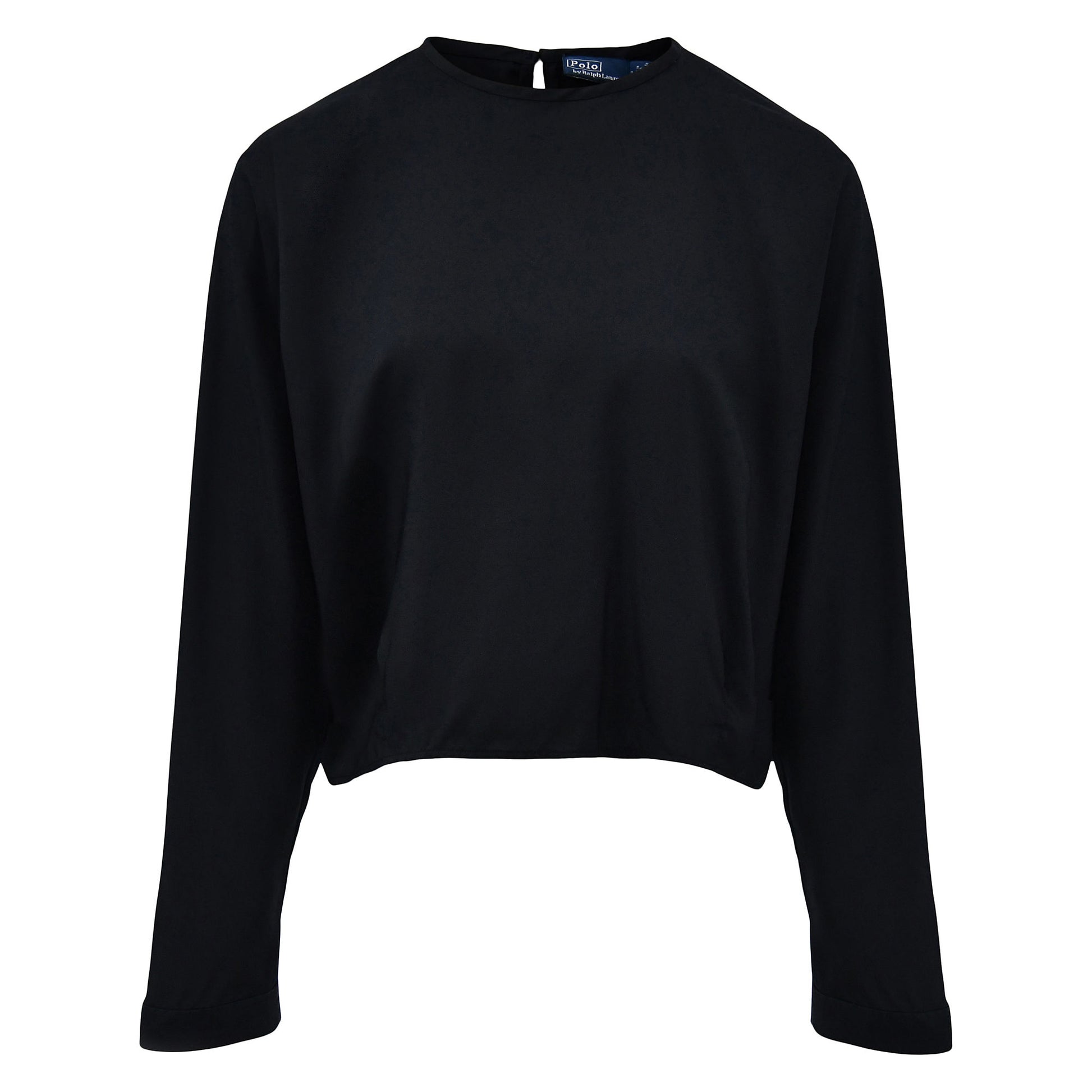 Polo Ralph Lauren - Satin LS Crew Neck Blouse in Black.