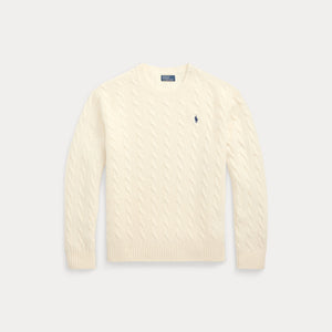 Polo Ralph Lauren - Wool/Cashmere LS Crewneck Pullover Sweater in Authentic Cream.