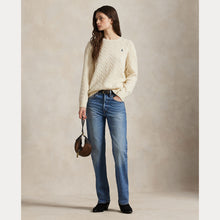 Load image into Gallery viewer, Model wearing Polo Ralph Lauren - Wool/Cashmere LS Crewneck Pullover Sweater in Authentic Cream.
