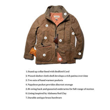 Load image into Gallery viewer, Tom Beckbe Tensaw jacket specs in tobacco.
