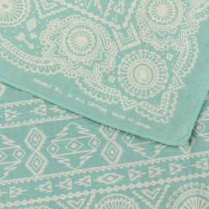 RRL Cotton Rio Grande Bandana in Blue / Cream.