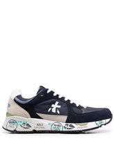 Load image into Gallery viewer, Premiata Men&#39;s Mase Lace Up Sneaker VAR 5684 in Navy.
