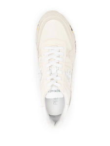 Premiata Men's Landeck Lace Up Sneaker VAR 6136 in Off White.