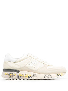 Premiata Men's Landeck Lace Up Sneaker VAR 6136 in Off White.