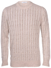 Load image into Gallery viewer, Gran Sasso - Linen Cable Crew Neck Sweater in Off White.
