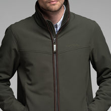 Load image into Gallery viewer, Model wearing Schoffel Men&#39;s Burrough Jacket in Forest.
