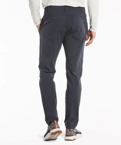 Model wearing Public Rec - All Day Every Day 5-Pocket Pant in Stone Grey - back.