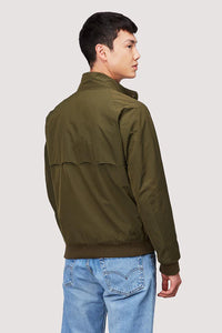 Model wearing Baracuta - G9 Harrington Jacket in Beech - back.