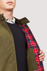 Model wearing Baracuta - G9 Harrington Jacket in Beech.