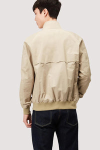 Model wearing Baracuta - G9 Harrington Jacket in Natural - back.