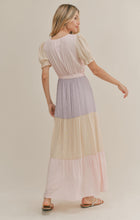 Load image into Gallery viewer, Model wearing Sadie &amp; Sage - Beach Town Tiered Maxi Dress in Pink Multi.
