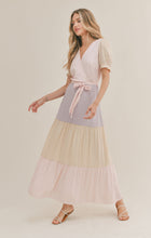 Load image into Gallery viewer, Model wearing Sadie &amp; Sage - Beach Town Tiered Maxi Dress in Pink Multi.
