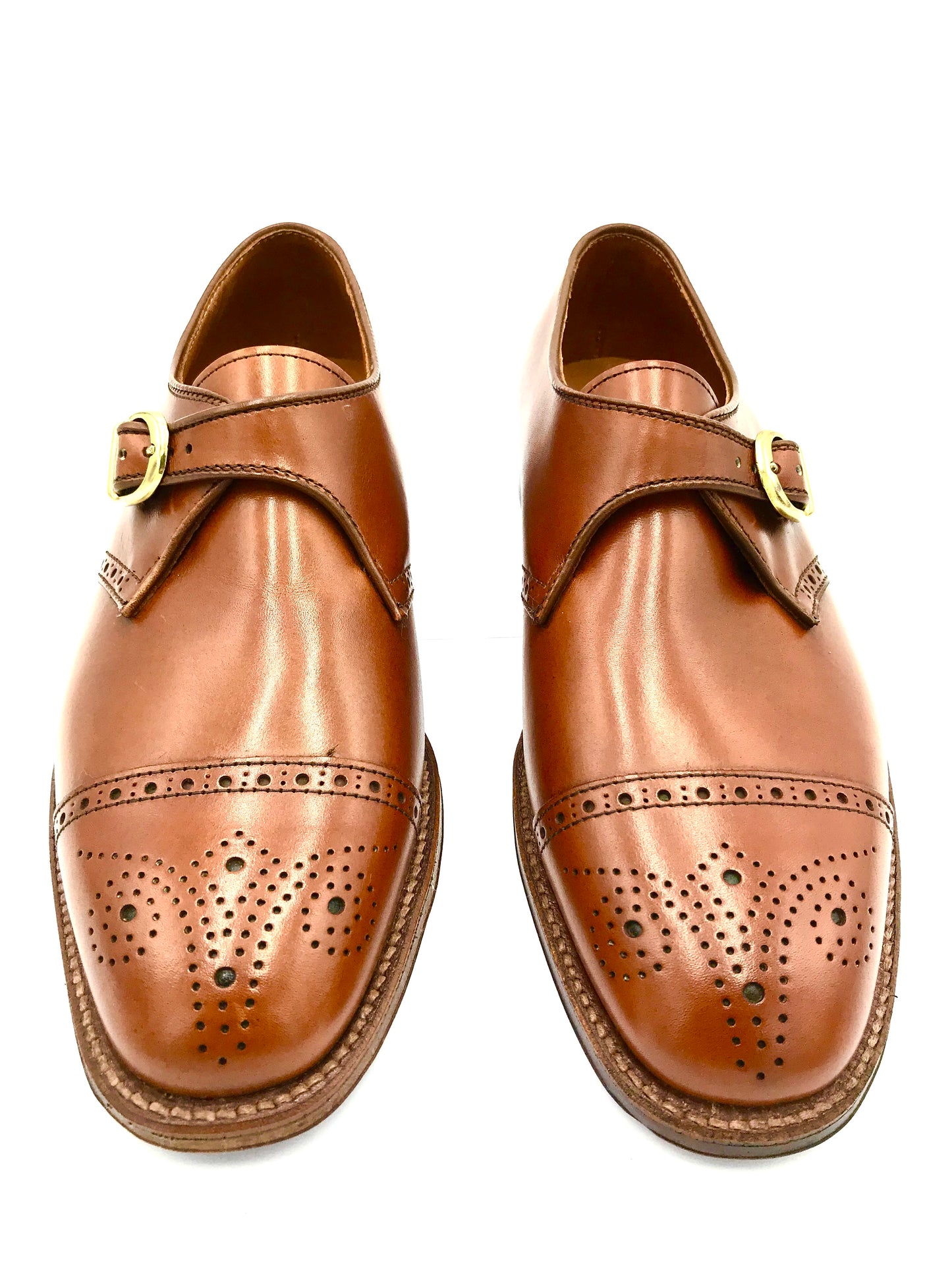 LaRossa Shoe and Alden monk strap shoe special make in burnished tan.
